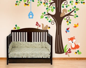 Baby Wall Decals, Nursrey Wall Decals, Forest Friends Wall decal, Children Wall decals, Kids Wall Decals - PLFR010L