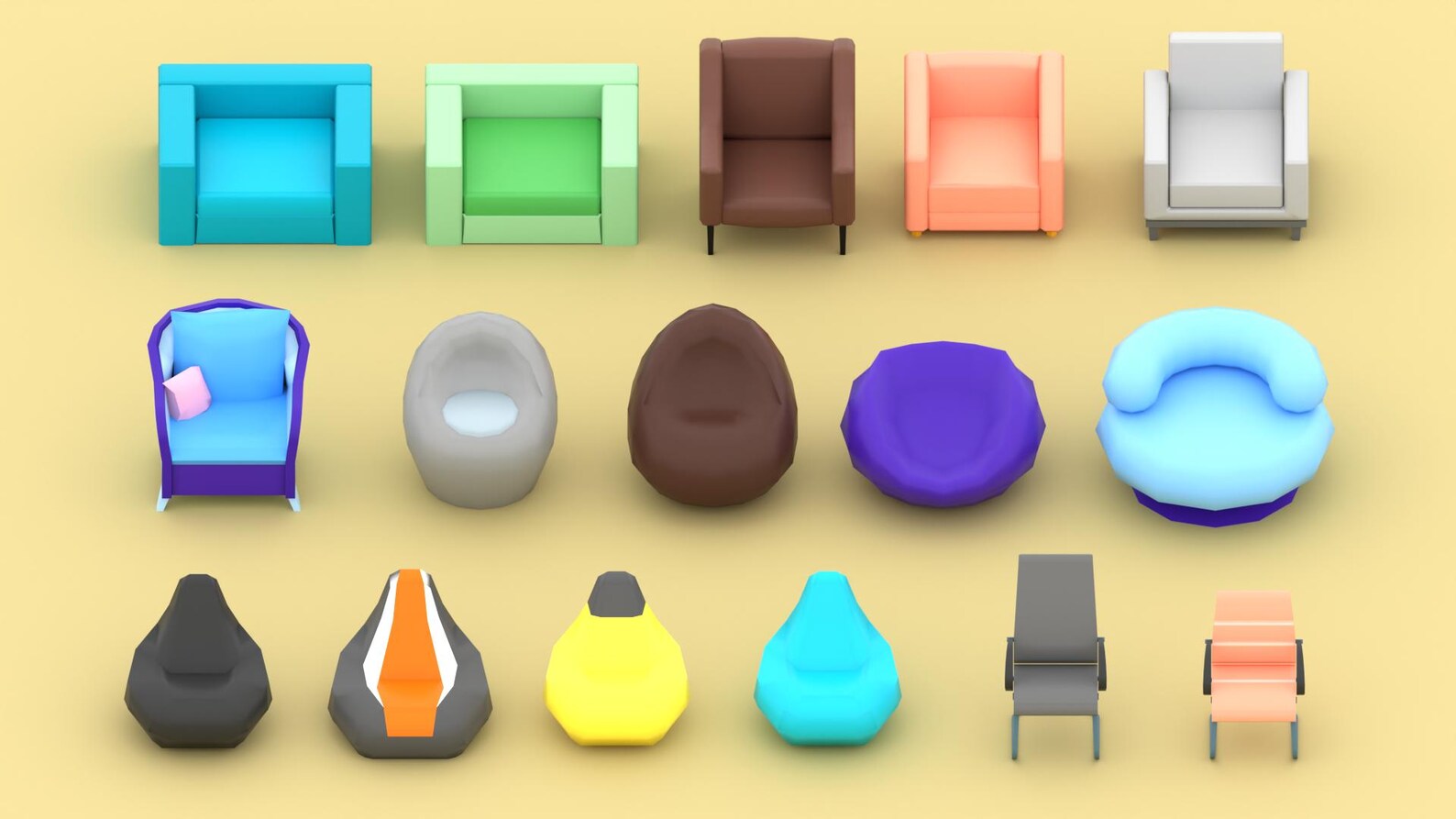 Chair 3D Model Pack STL, Miniature Dollhouse Chairs, Printable ...