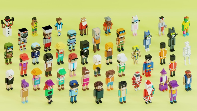 Voxel Character 3D Model Pack | STL Files for 3D Printing | Pixel Game ...