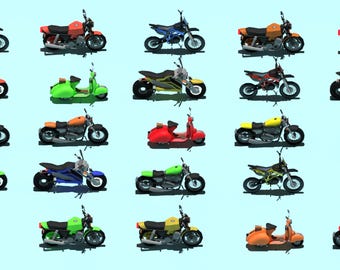 Low Poly Motorbike Scooter 3D Model Pack STL, Printable Bikes, Game Ready Vehicle Assets, Blender Bike Models Download