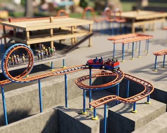 Roller Coaster 3D Model Pack STL, Miniature Amusement Park Rides, Printable Theme Park Props, Blender Coaster Models