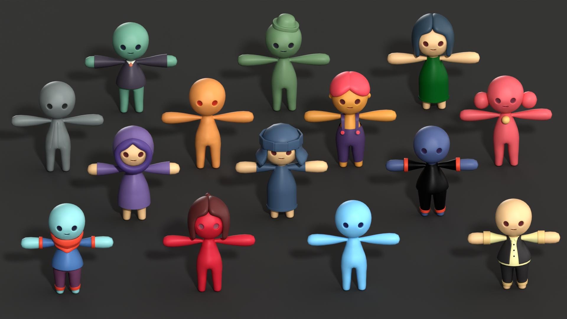 Toon Character 3D Model Pack | STL Files for 3D Printing | Cute Cartoon ...