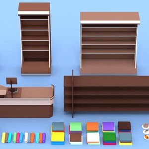 Shop Furniture 3D Model Pack | Printable STL Files | Shelves, Counters ...