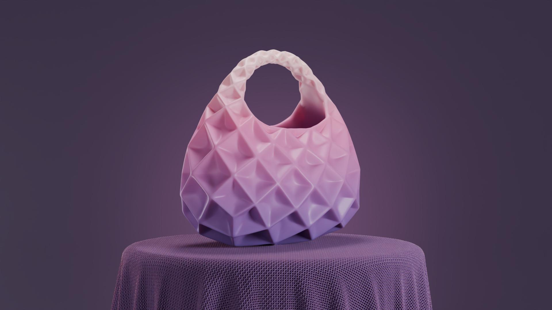 Geometric Handbag 3D Model | Printable STL Bag | Modern Designer Purse ...