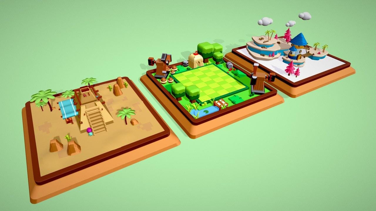 Modular Game Terrain 3D Model Pack, Desert, Forest & Snow Maps ...