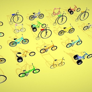 Low-Poly Bicycle 3D Models: STL + Blender Game Assets (Digital Download
