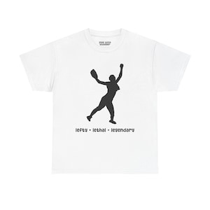 Left-Handed Fastball Pitcher Unisex Tee, Lefty Lethal Legendary Baseball Shirt, Pitcher Gift, Sports Fan Apparel, Baseball Player Tee