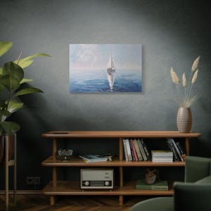 Serene Sailing Canvas Wall Art, Nautical Home Decor, Ocean-Inspired Artwork, Coastal Living, Sailboat Canvas Print