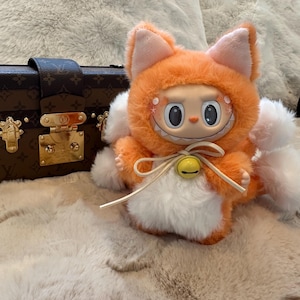 OOAK modified Labubu/ Zimomo Figure - Luxury Nine-tailed Fox orange