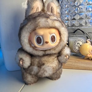 SOLD display only OOAK modified Labubu/ Zimomo Figure - Fotune Cat/ lucky Cat inspired