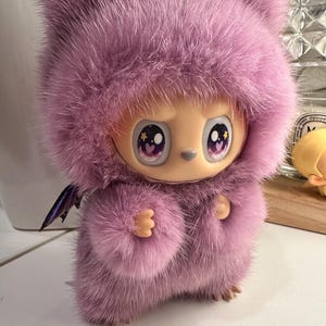 SOLD  display only Genuine mink fur handmade Labubu Zimomo custom doll