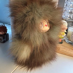 OOAK modified Labubu Figure - Genuine Natural/ undyed Sable Fur