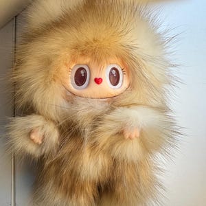 SOLD display only OOAK modified Labubu Figure - Genuine Natural/ undyed Sable Fur