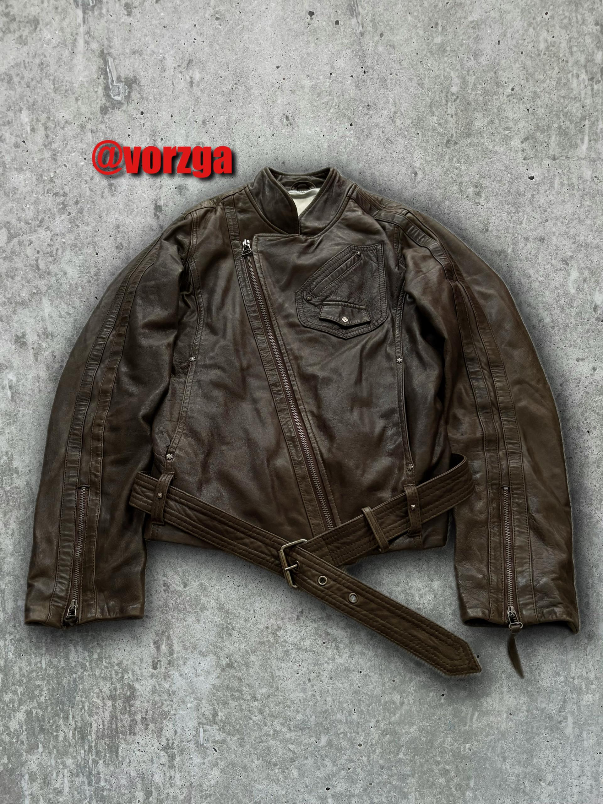 DIESEL Leather jacket 80's〜90 80s Diesel Leather Jacket / Diesel Punk Head Jacket