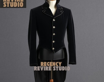 Black Velvet Regency Tailcoat | Custom Gentleman's Frock Coat
