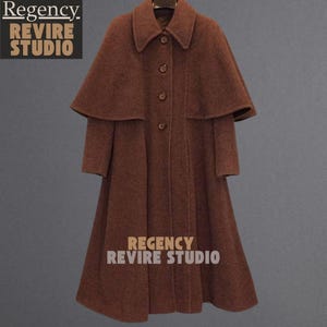 Mantello Inverness in lana marrone Regency / Cappotto vittoriano