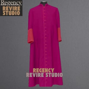 Batina romana tradicional fúcsia - Veste clerical - Manto sacerdotal feito sob medida - Veste da Igreja Católica - Traje clerical gótico