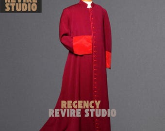 Men's Custom Wool Cassock - Roman Style Clergy Vestment