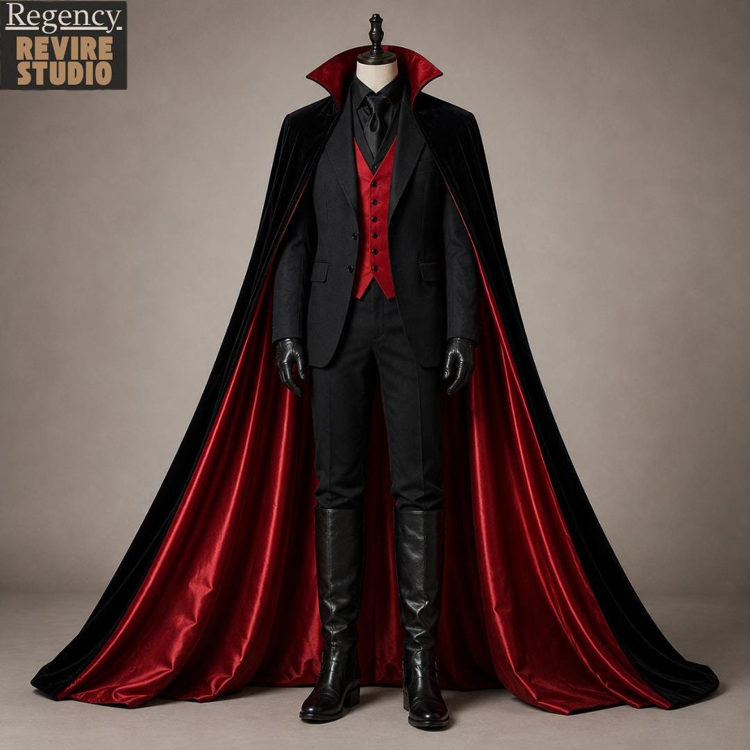 Vampire Cape Cloak Costume, Gothic Black Red Hoodless Cape - Etsy
