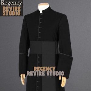Black Roman Cassock, Clergy Robe, Priest Vestment, Catholic Church Costume