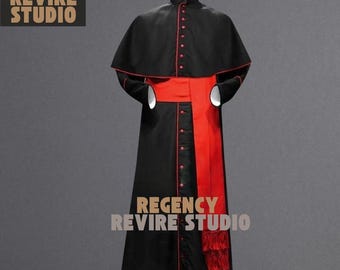 Men’s Cardinal Cassock Robe – Catholic Clergy Choir Cape Outfit