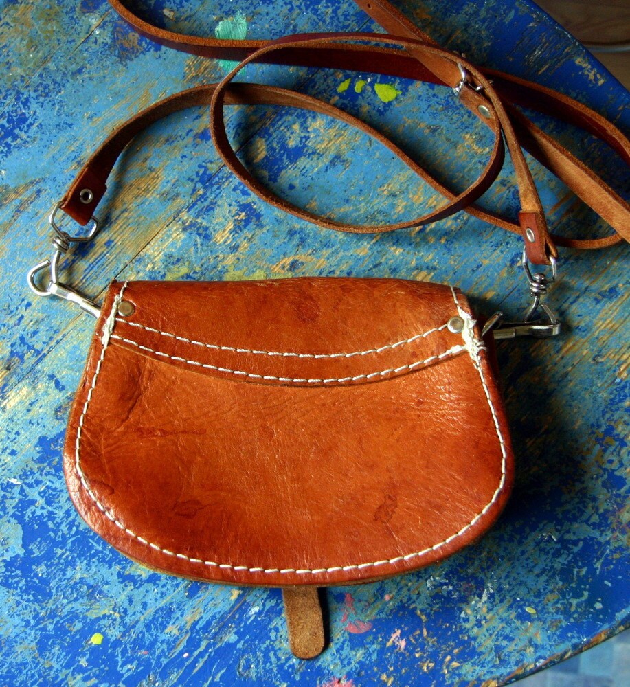 Small Vintage Brown Leather Mini Saddle Bag Purse | Etsy