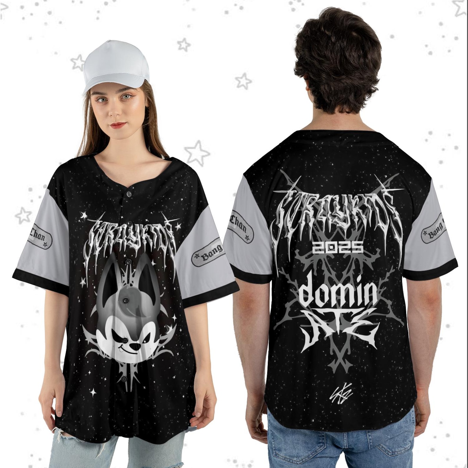 PHARCOYOU Stray Kids Dominate World Tour 2025 SKZ Cosplay Merch Col rond Manches longues Streetwear Femmes Hommes, multicolore, XL