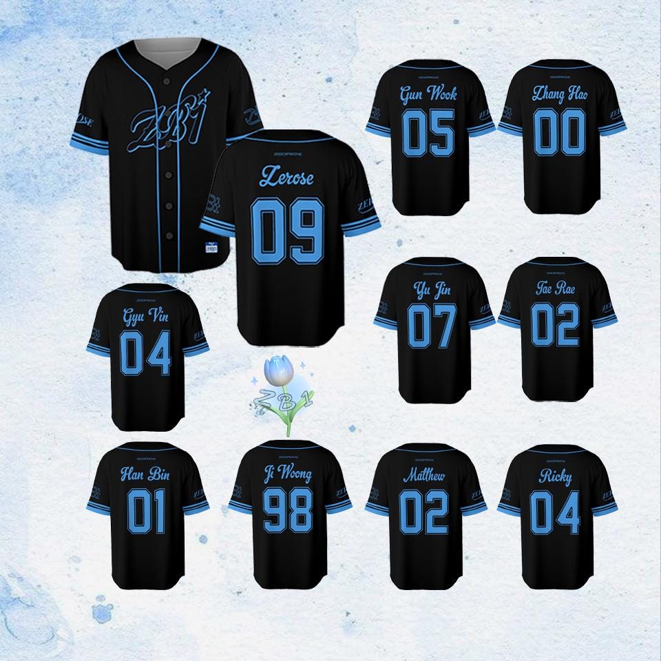 ZEROBASEONE ユニフォーム Jersey Zerobaseone Members Baseball Jersey, Kpop Jersey, Zerobaseone