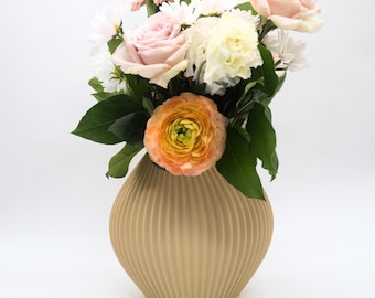 Vaso moderno minimalista / VARA di Kivā / Vaso da fiori liscio e distintivo con inserto in vetro