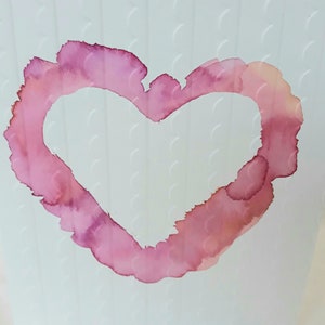 Carte Aquarelle Cœur Rose