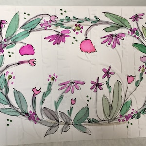 Carte Couronne Fleurs Roses
