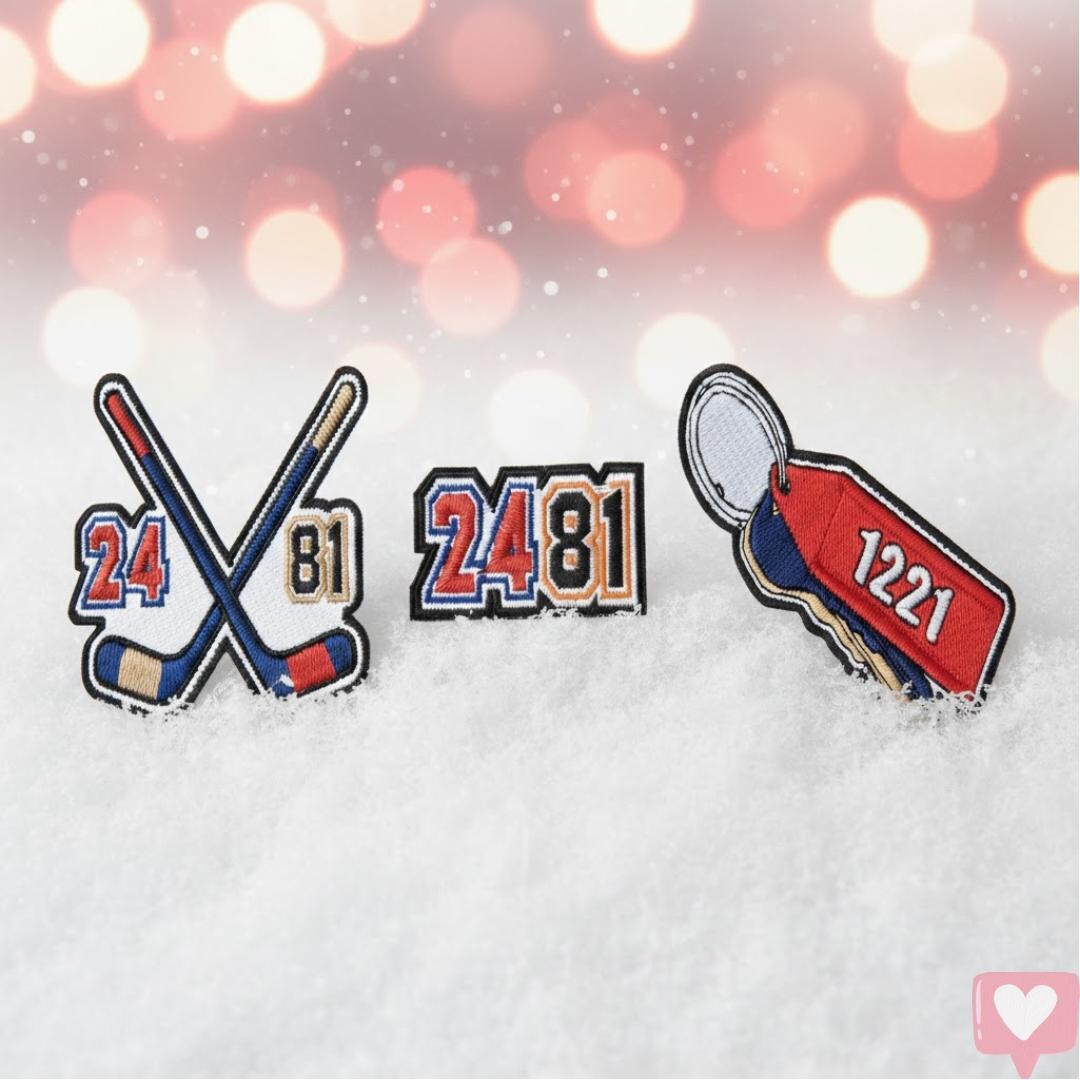 Personalized Hockey Couple Embroidered Patches, Custom Number Date ...