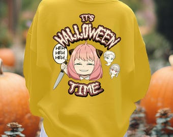 Halloween Sweatshirt, Spy Family Sweatshirt, Anime Sweatshirt, Fall, Streetwear, Gift For Her, Gift For Him.