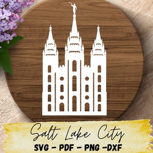 Salt Lake Temple SVG – LDS Temple Silhouette Cut File for Cricut & Silhouette | Religious Digital Download | Salt Lake City Temple Mormon