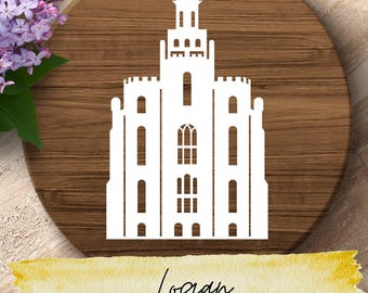 Logan Utah Temple SVG – LDS Temple Silhouette Cut File for Cricut & Silhouette | Religious Digital Download | Logan Utah Mormon Temple