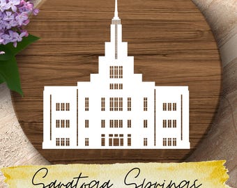 Saratoga Springs Utah Temple SVG – LDS Temple Silhouette Cut File for Cricut & Silhouette | Religious Digital Download | Mormon Temple PDF