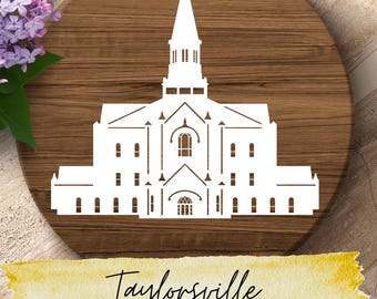 Taylorsville Temple SVG – LDS Temple Silhouette Cut File for Cricut & Silhouette | Religious Digital Download | Utah Mormon Temple PDF