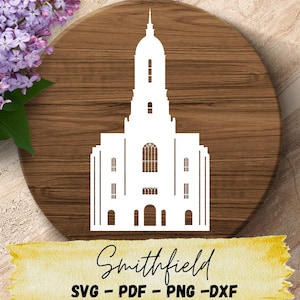 Templo de Smithfield, Utah SVG: Archivo de corte de silueta del Templo SUD para Cricut y Silhouette / Descarga digital religiosa / Templo Mormón de Utah