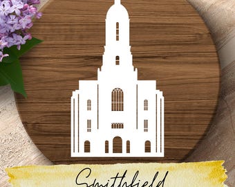 Smithfield Utah Temple SVG – LDS Temple Silhouette Cut File for Cricut & Silhouette | Religious Digital Download | Utah Mormon Temple