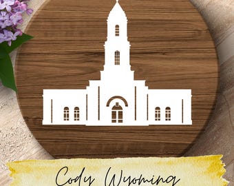 Cody Wyoming Temple SVG – LDS Temple Silhouette Cut File for Cricut & Silhouette | Religious Digital Download | Wyoming Mormon Temple