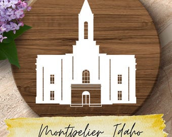 Montpelier Idaho Temple SVG – LDS Temple Silhouette Cut File for Cricut & Silhouette | Religious Digital Download | Idaho Mormon Temple