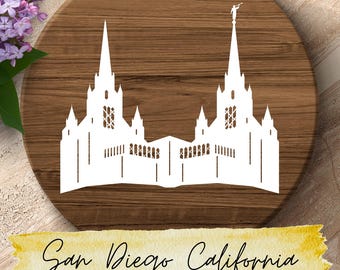 San Diego California Temple SVG – LDS Temple Silhouette Cut File for Cricut & Silhouette | Religious Digital Download | Mormon Temple