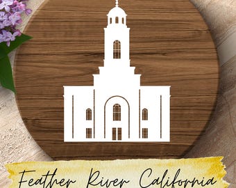 Feather River California Temple SVG – LDS Temple Silhouette Cut File for Cricut & Silhouette | Religious Digital Download | Mormon Temple