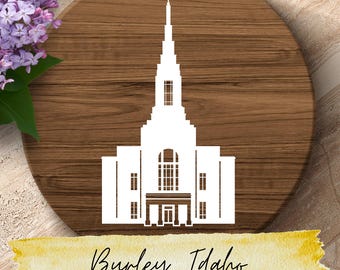 Burley Idaho Temple SVG – LDS Temple Silhouette Cut File for Cricut & Silhouette | Religious Digital Download | Burley Idaho Mormon Temple