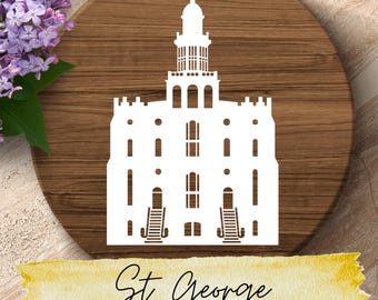 St. George Utah Temple SVG – LDS Temple Silhouette Cut File for Cricut & Silhouette | Religious Digital Download | Utah Mormon Temple