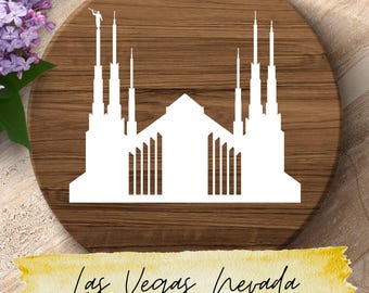 Las Vegas Nevada Temple SVG – LDS Temple Silhouette Cut File for Cricut & Silhouette | Religious Digital Download | Nevada Mormon Temple