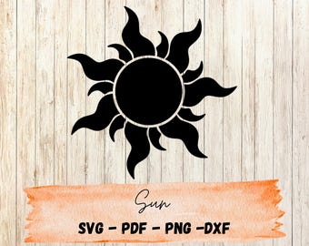 Sun SVG – Rapunzel Tangled Cut File for Cricut & Silhouette | Fairytale Magic SVG Download, Instant Digital Download Princess Corona Sun