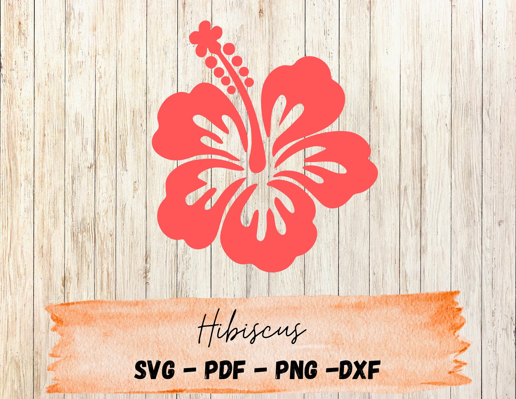 Hibiscus Flower SVG | Tropical Floral Silhouette Cut File | Summer ...