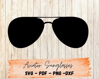 Aviator Sunglasses SVG | Cool Shades Cut File | Summer Beach PNG | PDF for Cricut & Silhouette | Retro Sunglasses Clipart