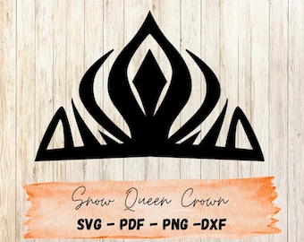 Fantasy Ice Crown SVG – Royal Silhouette Cut File for Cricut & Silhouette | Winter Princess Digital Download | Snow Queen Tiara
